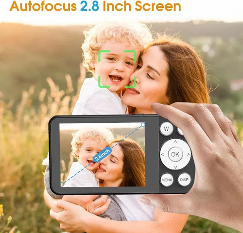Vista 4 de Cámara digital 4K para adolescentes, cámara digital FHD de 64 MP para niños con tarjeta SD de 64 GB, cámaras de zoom digital 18X para fotografía