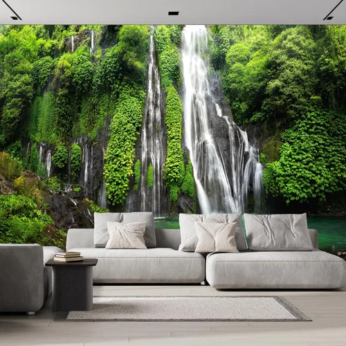 Vista 19 de FLFK Murales de pared autoadhesivos de cascada de bambú 3D de 78.7 x 59 pulgadas, papel tapiz para despegar y pegar, pintura para decoración