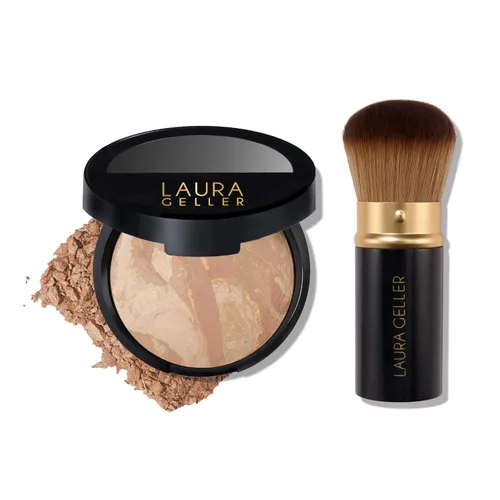 Vista 13 de Laura Geller New York Baked Balance-n-Brighten - Base con corrector y brocha Kabuki, porcelana