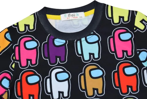 Vista 4 de Conjunto de pijama para niños ropa de dormir con estampado de impostor Game Us para hombre manga larga ropa de dos piezas