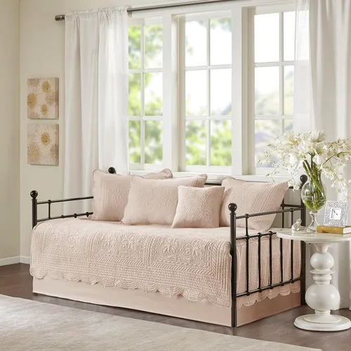 Vista 12 de Madison Park Coastal Damask - Juego de funda acolchada para sofá cama, 6 piezas, 39 x 75 pulgadas