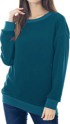 Vista 10 de Smallshow Sudadera de maternidad con capucha para lactancia, manga larga, para mujer Negro