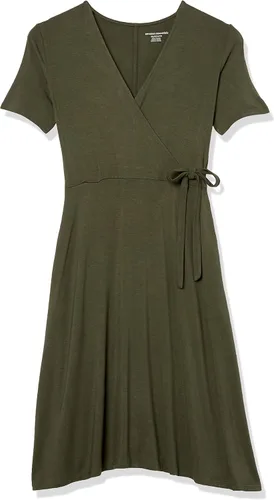 Vista 11 de Tienda Essentials - Vestido de manga casquillo para mujer, estilo cruzado falso