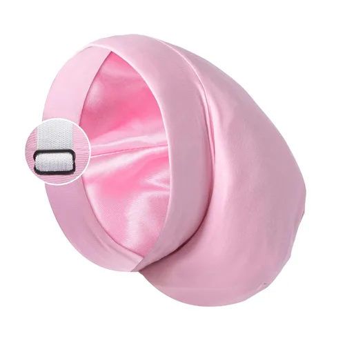 Vista 15 de Gorro de satén con forro de seda, cubierta ajustable para el cabello para mujeres y hombres, gorro de noche para el cuidado de pacientes