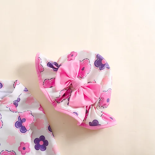Vista 85 de Traje de baño de una pieza con cremallera de manga larga para bebé niña con gorro
