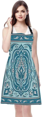 Vista 2 de EKOBLA Delantales bohemios con diseño floral de cachemira india, Multi-a150