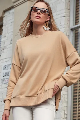 Vista 94 de SHEWIN Sudadera casual de manga larga con cuello redondo para mujer, ligera, holgada