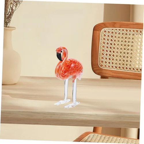 Vista 3 de Decoración de flamenco Ornamento de vidrieras Cristal Flamingo Modelo Escritorio único Dec
