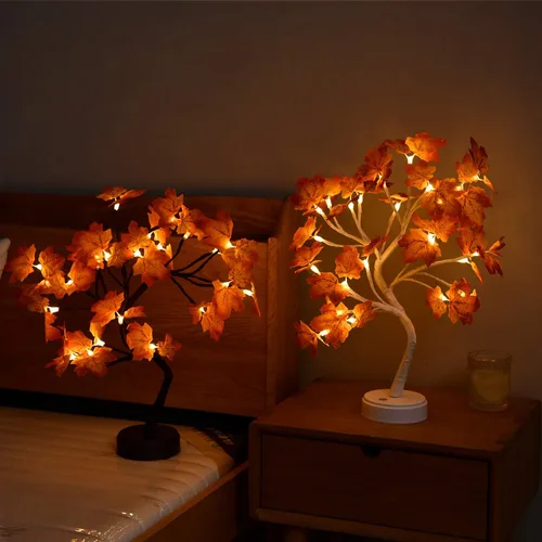 Vista 3 de Byncceh 24 luces LED MapleTreeLights- Luces de árbol bonsái para bricolaje, interruptor USB / batería táctil, luces cálidas de hadas para decoración