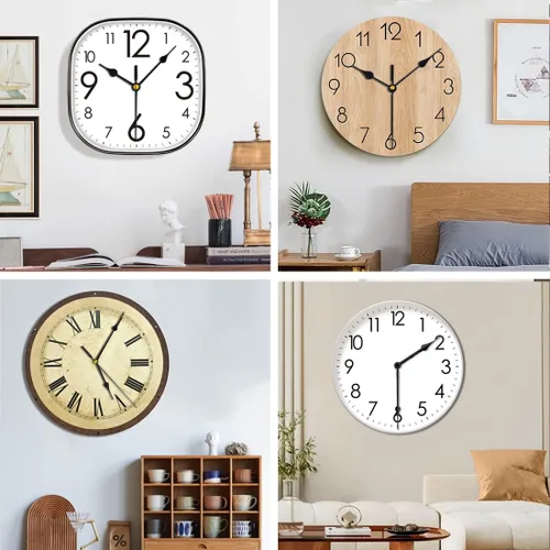 Vista 5 de EMOON Juego de 4 mecanismos de reloj de diferentes ejes con 8 manecillas de reloj, piezas de repuesto de motor de reparación de reloj de pared