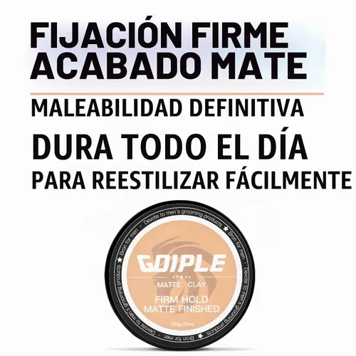 Vista 2 de Arcilla para peinar el cabello, pasta mate para el cabello para hombres, textura mate a base de agua, pomada de arcilla ideal para todos los tipos