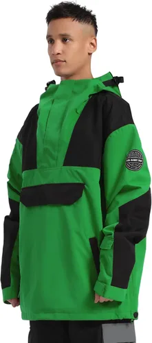 Vista 48 de GSOU SNOW Chaqueta de esquí para hombre, abrigo de nieve para snowboard, cálido, invierno, impermeable, con capucha
