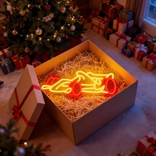 Vista 3 de Letrero de neón de auto de carreras para decoración de pared, letras iluminadas LED, letrero LED de auto de carreras, regalos para fiestas