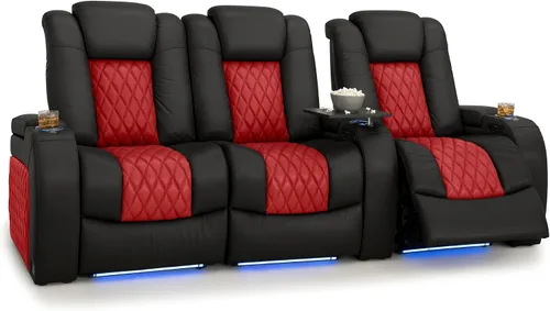 Vista 47 de Seatcraft Asiento de cine en casa Diamante Marrón Reclinable Individual