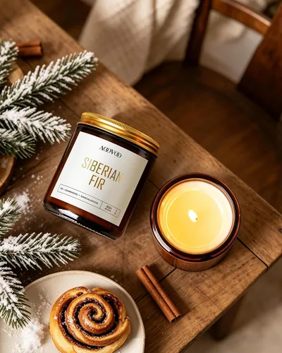 Vista 4 de AOOVOO Velas de Navidad – 4 velas perfumadas, velas de soja de 28 onzas, vela de soja para el hogar, abeto siberiano, cedro bálsamo, rollos de Vela