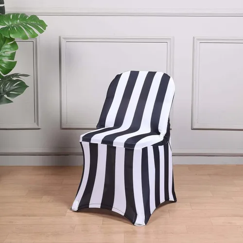 Vista 24 de Efavormart - Funda para silla plegable elástica de elastano, ajustable, para cenas, eventos, bodas, fiestas, banquetes, catering, color beige