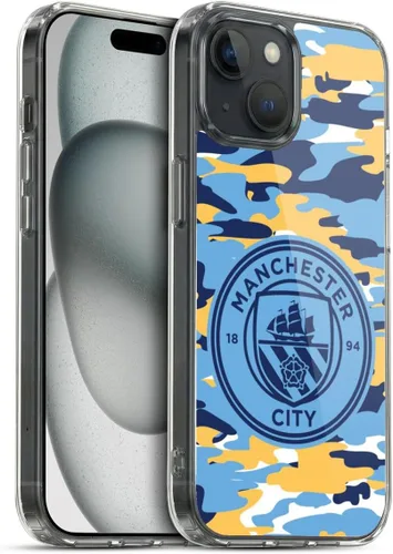 Vista 65 de Head Case Designs Funda de gel con licencia oficial del Manchester City Man City FC Blue Moon Badge Camou [protección de grado militar] compatible