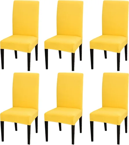 Vista 29 de Dimatic Paquete de 2 fundas elásticas de licra para sillas de comedor, extraíbles y lavables, fundas protectoras para sillas de comedor, cocina