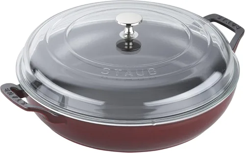Vista 15 de Staub - Cazuela de hierro fundido de 3.5 cuartos con tapa de cristal
