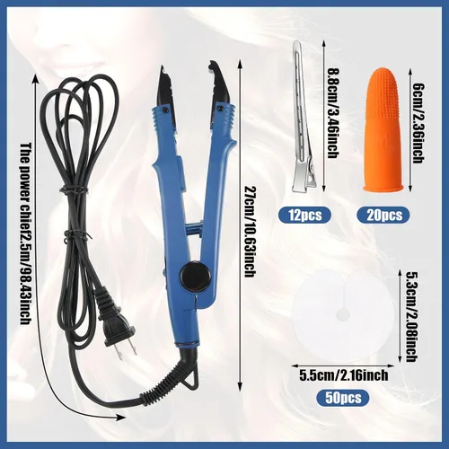 Vista 4 de Extensiones de Cabello Plancha de Fusión Extensiones de Cabello de Queratina Herramienta de Calor Varita Conectora de Calor con Protector