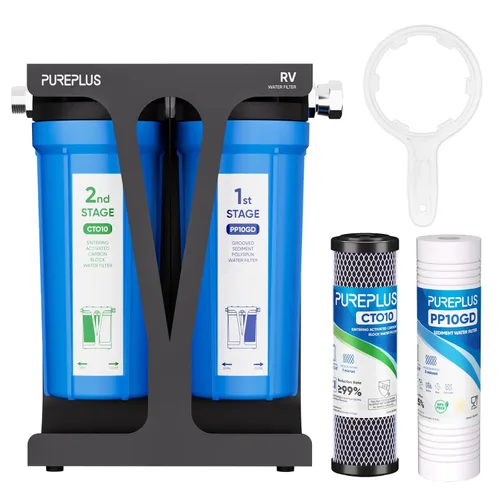 Vista 10 de PUREPLUS RV Sistema de filtro de agua de doble etapa, NSF/ANSI 42