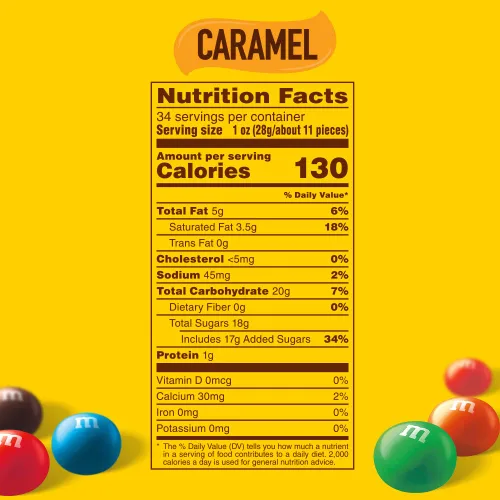 Vista 2 de M&M'S - Caramelos navideños de chocolate con leche y caramelo - Bolsa de caramelos a granel resellable tamaño fiesta, 34 onzas