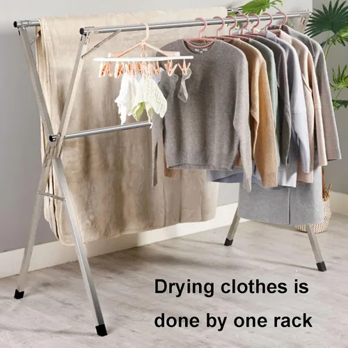 Vista 5 de Perchero de secado de ropa para interiores, estantes plegables para colgar, estante compacto para un fácil almacenamiento, gran capacidad para ropa