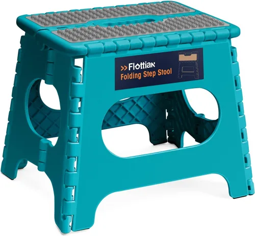 Vista 13 de Flottian Taburete plegable de 13 pulgadas para adultos y niños con capacidad para hasta 300 libras, taburetes plegables antideslizantes con asa