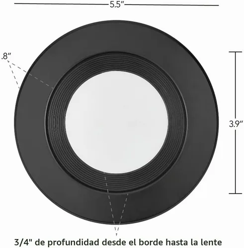 Vista 7 de Maxxima 4 pulg. Luz de techo empotrada LED de 5 CCT, 800 lúmenes, con conexión rápida E-26, color seleccionable 2700K-5000K