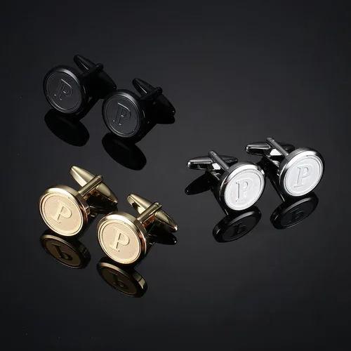Vista 6 de LOLIAS 3 pares de gemelos con iniciales para hombre, juego de gemelos clásicos para hombre, estilo casual a formal, con caja de regalo, gemelos