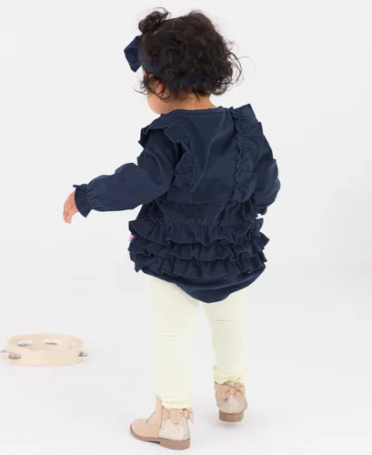 Vista 4 de RuffleButts Mamelucos de burbujas de manga larga para bebés y niñas pequeñas