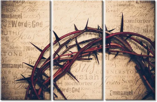 Vista 26 de TUMOVO Decoración de pared de iglesia cristiana de 3 paneles, imágenes de la resurrección de Jesús para sala de estar, dormitorio, cocina