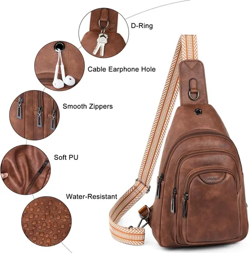 Vista 6 de Riñonera cruzada antirrobo de 10L para mujeres y hombres, riñonera cruzada antirrobo, bolsa para cinturón, monedero, regalos para mujeres, piel