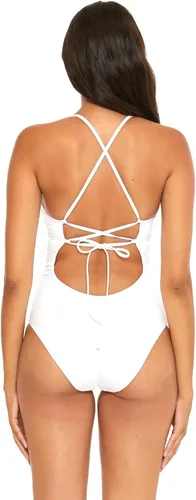 Vista 2 de BECCA Women's Layla One Piece Swimsuit, Plunge Neck, Bathing Suits