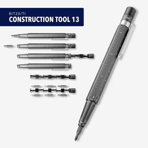 Vista 2 de TROIKA Bolígrafo con 12 puntas de precisión diferentes, herramienta de construcción 13, almacenamiento que ahorra espacio en la carcasa