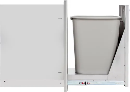 Vista 2 de Blaze BLZ-TRNW-DRW-H - Cubo de basura estrecho de acero inoxidable enrollable de 13 pulgadas