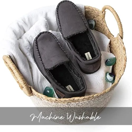 Vista 3 de Dearfoams Men's Keaton Memory Foam Moccasin with Wide Widths Slipper