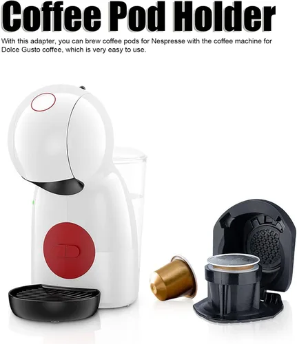 Vista 4 de Soporte adaptador de cápsulas de café reutilizables para máquina Dolce Gusto, convertidor para Nespresse, material PP de grado alimenticio
