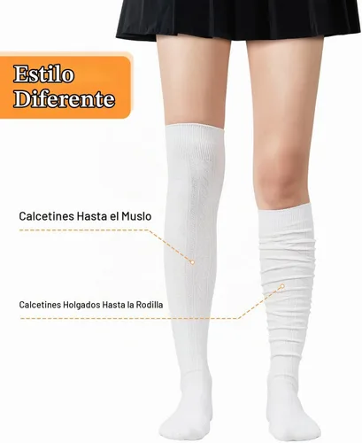 Vista 3 de Century Star Calcetines altos hasta el muslo para mujer, calcetines largos por encima de la rodilla, para atleta, casual, a rayas, hasta la rodilla