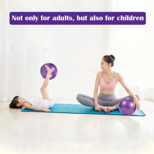 Vista 7 de Pelota de pilates pequeña de 9 pulgadas con pipeta inflable para estabilidad, barra de pilates, yoga, entrenamiento central y terapia física
