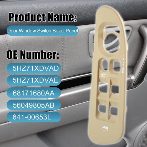 Vista 2 de X AUTOHAUX 5HZ71XDVAD Cubierta de bisel para interruptor de ventana de puerta para Dodge para Ram 1500 2500 3500 2002-2010 Driver lado izquierdo