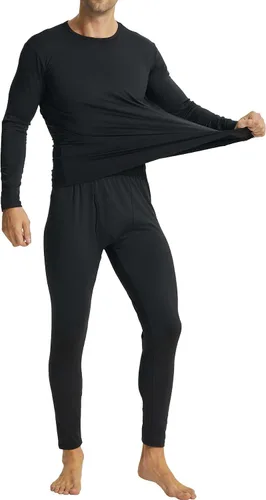 Vista 2 de LNFINTDO Ropa interior térmica para hombre, pantalones largos con forro polar, ropa interior larga cálida para invierno, capa base, pantalones