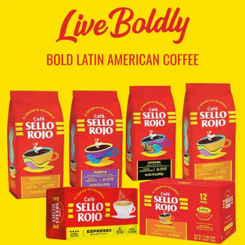 Vista 5 de Café Sello Rojo Espresso, 100% café tostado y molido Café molido colombiano audaz y sabroso