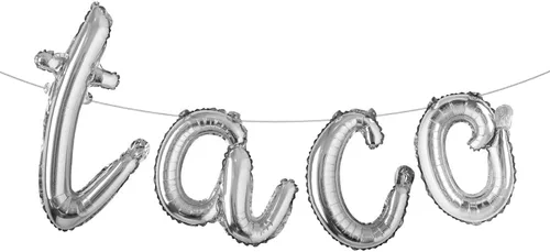 Vista 13 de Fiesta Party Balloons Supplies Taco Balloons Mexican Cinco De Mayo Party Decorations Mylar Foil Balloons Fiesta Party Decorations (L TACO Gold)
