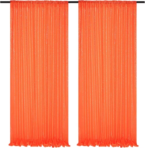 Vista 68 de Cortinas de fondo de lentejuelas con purpurina azul bebé, 2 piezas de 2 x 8 pies, telón de fondo de fiesta de baby shower para niños, hermosas