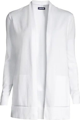 Vista 5 de Lands End Suéter largo abierto de algodón alto para mujer