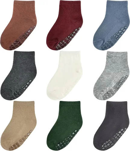 Vista 6 de Calcetines de media altura con agarres para bebés (9 pares) para niños pequeños de 0-7 años