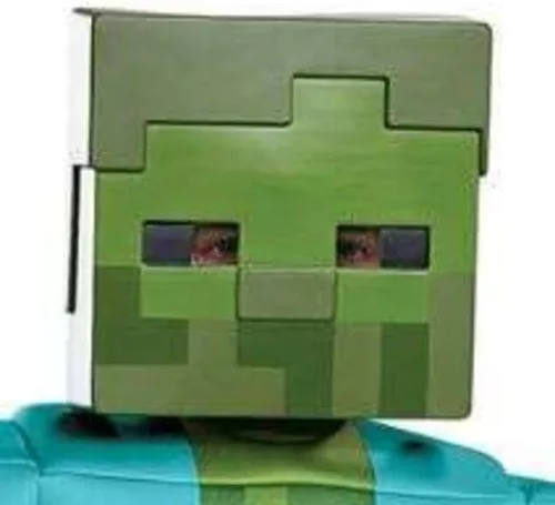 Vista 4 de Disfraz clásico de zombi de Minecraft para niños, Verde