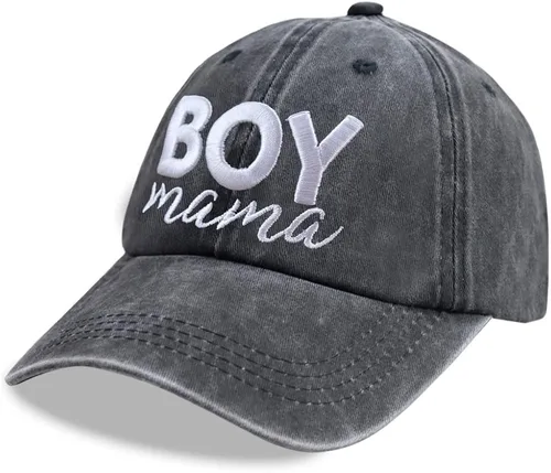Vista 2 de 3D Embroidered Boy Mama Hat Distressed Washed Cotton Adjustable Cool Mom Baseball Cap Gifts for Mommy Mamas Mother