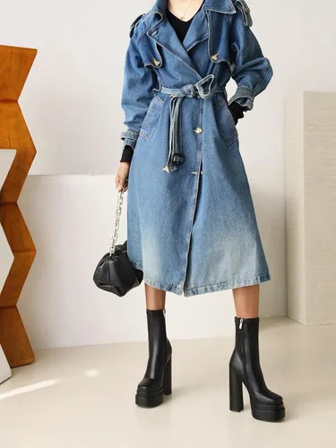 Vista 3 de vivianly Botas de plataforma a media pantorrilla para mujer, con punta cuadrada, tacón grueso, botines con cremallera lateral Chelsea